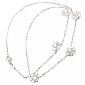 Van Cleef & Arpels Platinum Diamond Five Flower Fleurette Necklace Paper